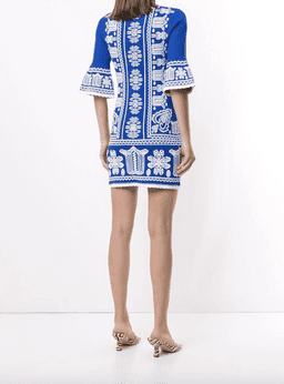 Alice McCall Devotion Jacket Mini Dress Royal Blue Print Size 4 for rent on The Volte - image 3