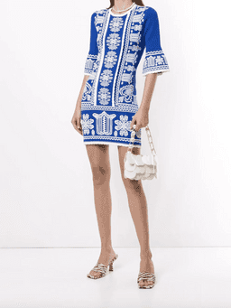 Alice McCall Devotion Jacket Mini Dress Royal Blue Print Size 4 for rent on The Volte - image 1