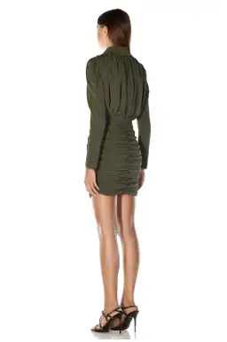 Misha Pearly Mini Dress Khaki Size 4  for rent on The Volte - image 3