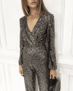MISHA Sharnie Pantsuit Gold Size 8 for rent on The Volte - image 3