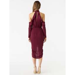 RODEO SHOW Genevieve Drape Dress - Wine for rent on The Volte - image 3