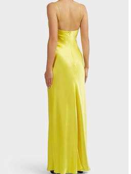 Rosario Draped Silk Slip Dress Yellow Size 6