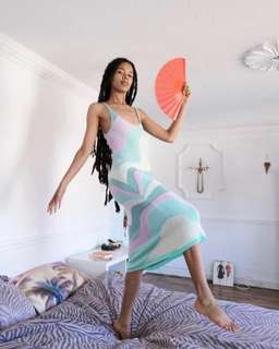 House of Sunny Good Vibrations Midi Dress Multi Size 8 for rent on The Volte - image 2