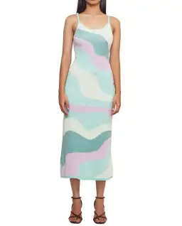 House of Sunny Good Vibrations Midi Dress Multi Size 8 for rent on The Volte - image 1