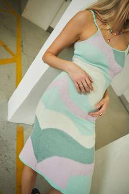 House of Sunny Good Vibrations Midi Dress Multi Size 8 for rent on The Volte - image 3