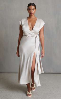 Bec & Bridge The Dreamer Wrap Dress Cream Size 10 for rent on The Volte - image 2