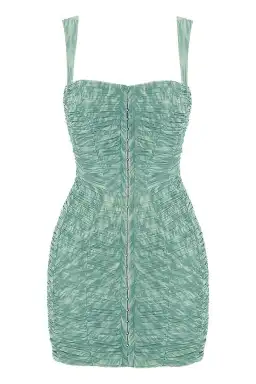 House of CB Cate Ivy Print Ruched Mesh Mini Dress Green Size M / Au 10 for rent on The Volte - image 5