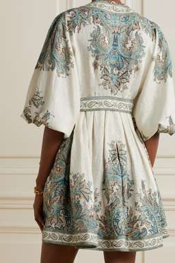 Zimmermann Brighton Paisley Mini Dress Turquoise Paisley Size 6 for rent on The Volte - image 3