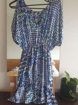 Mademoiselle st barths silk blue cocktail dress for rent on The Volte - image 2