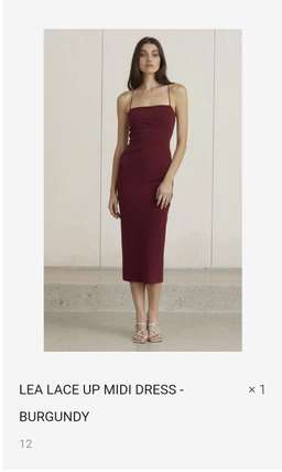 Bec and bridge Lee lace midi burgendy for rent on The Volte - image 1