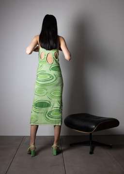 House of CB Sunny Hockney Midi Dress Green Size 6 for rent on The Volte - image 2