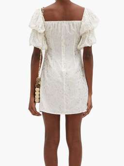 Rat & Boa Off-the-shoulder Metallic Fil Coupé Mini Dress White Size 6