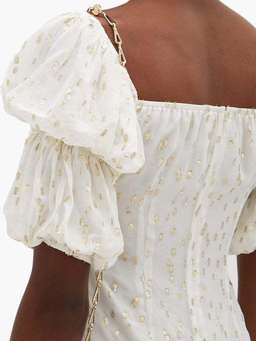 Rat & Boa Off-the-shoulder Metallic Fil Coupé Mini Dress White Size 6