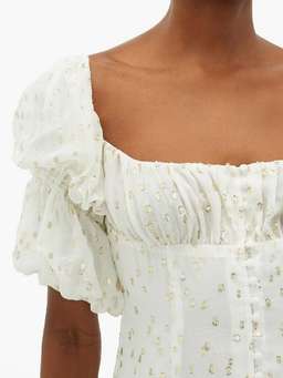 Rat & Boa Off-the-shoulder Metallic Fil Coupé Mini Dress White Size 6