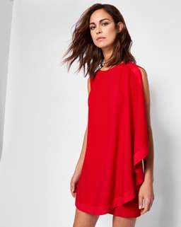Ted Baker Bolty One-sided Draped Tunic Dress Red Size 12