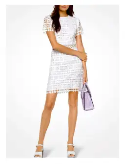 Michael Kors Geometric Lace Dress White Size 6