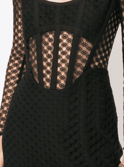 Dion Lee Mesh Sheer Asymmetric Dress Black Size 4