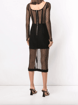 Dion Lee Mesh Sheer Asymmetric Dress Black Size 4