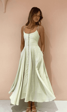 PISTACHIO STRIPE SUN DRESS