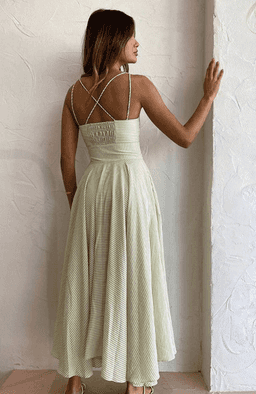 PISTACHIO STRIPE SUN DRESS