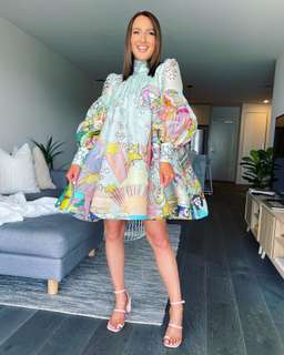 Zimmermann Concert Tie Neck Mini Dress Mint Collage Size 0 / AU 8 for rent on The Volte - image 1