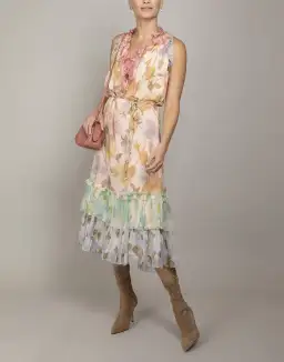 Zimmermann Tempo Frilled Midi Dress Print Size 14 for rent on The Volte - image 1