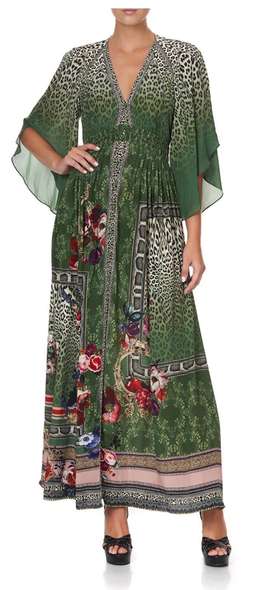 Camilla ‘Tales of Time’ long dress w smocked waist size L