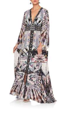 Camilla 'In her Shoes' Kimono Sleeve Dress with Shirring Detail Size 14