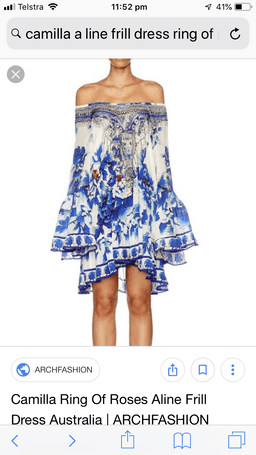 Camilla 'Ring of Roses' A Line Frill dress Size M