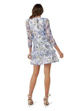 Thurley Bluebell Print Mini Dress Print Size 8