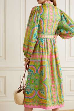 Zimmermann Estelle Buttoned Midi Dress Print Size 12