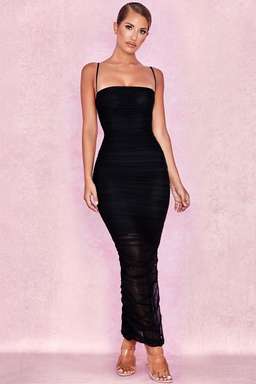 House of CB Fornarina Organza Mesh Maxi Dress Black Size 12 for rent on The Volte - image 1