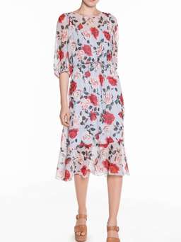 Veronika Maine Vivid Rose Midi Dress Print Size 10 for rent on The Volte - image 1