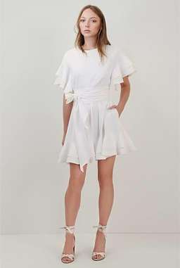 Country Road Ruffle Swing Dress White Size 8 for rent on The Volte - image 1