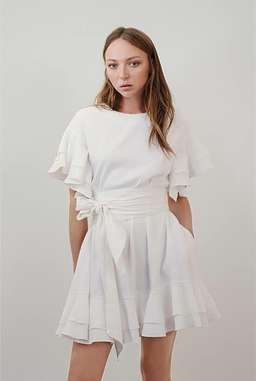 Country Road Ruffle Swing Dress White Size 8 for rent on The Volte - image 2