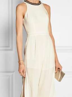 Sass and Bide Embellished Twill and Crepe Jumpsuit White Size 6