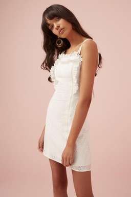 Finders Keepers Sundays Mini Dress White Size 8 for rent on The Volte - image 1