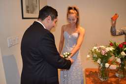 Elle Zeitoune Page Gown Sky Blue Size 8