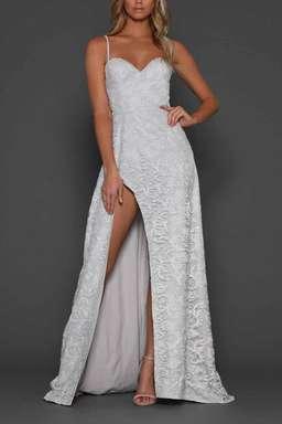 Elle Zeitoune Page Gown Sky Blue Size 8