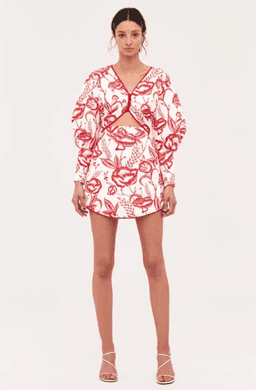 C/MEO Collective White Lie Long Sleeve Mini Dress Print Size 10 for rent on The Volte - image 1