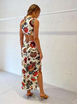 Sir The Label Ambroise Knot Dress Midi Floral Print | AU 10 for rent on The Volte - image 3