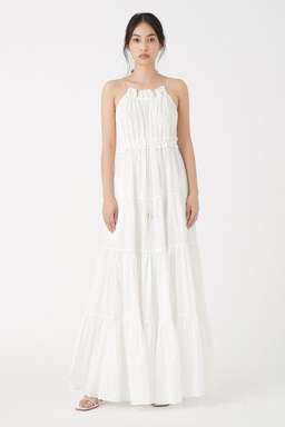 Aje Banksia Tiered Maxi Dress White Size 6 for rent on The Volte - image 1