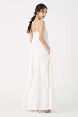 Aje Banksia Tiered Maxi Dress White Size 6 for rent on The Volte - image 3