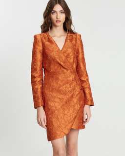 Mossman Tea Leaves Mini Dress Orange Size 8