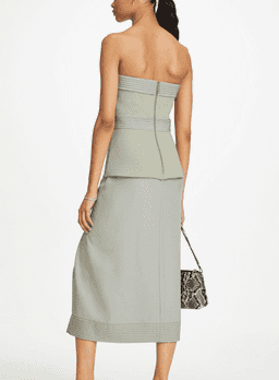 Dion Lee Belted Stitch Strapless Dress Green Size 10