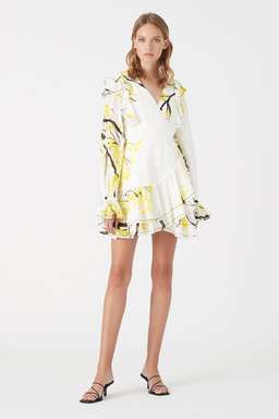 Aje Mimosa Wrap Mini Dress Print Size 10 for rent on The Volte - image 1