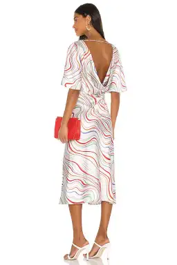 C/MEO Collective My Way Short Sleeve Dress in Ivory Rainbow Size AU 12 for rent on The Volte - image 2