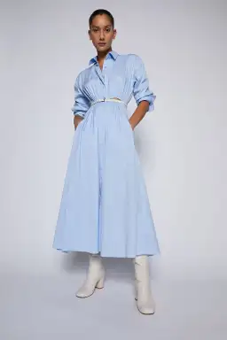 Scanlan Theodore Cotton Gathered Dress Pale Blue Size 8 for rent on The Volte - image 1