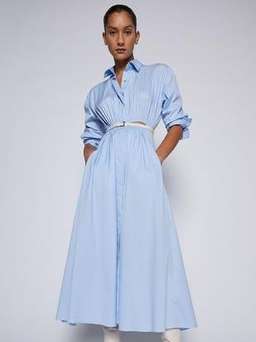 Scanlan Theodore Cotton Gathered Dress Pale Blue Size 8 for rent on The Volte - image 4