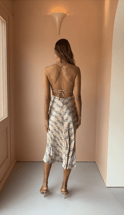 Bec & Bridge Python Lace Up Midi Dress Print Size 6